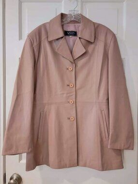 VINCI Pink Italian Leather Jacket LIKE NEW (size L/XL)
